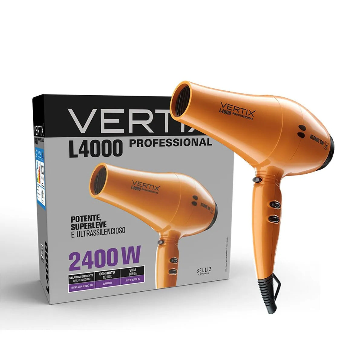 Secador de Cabelo Profissional L4000 2400W 220V Vertix