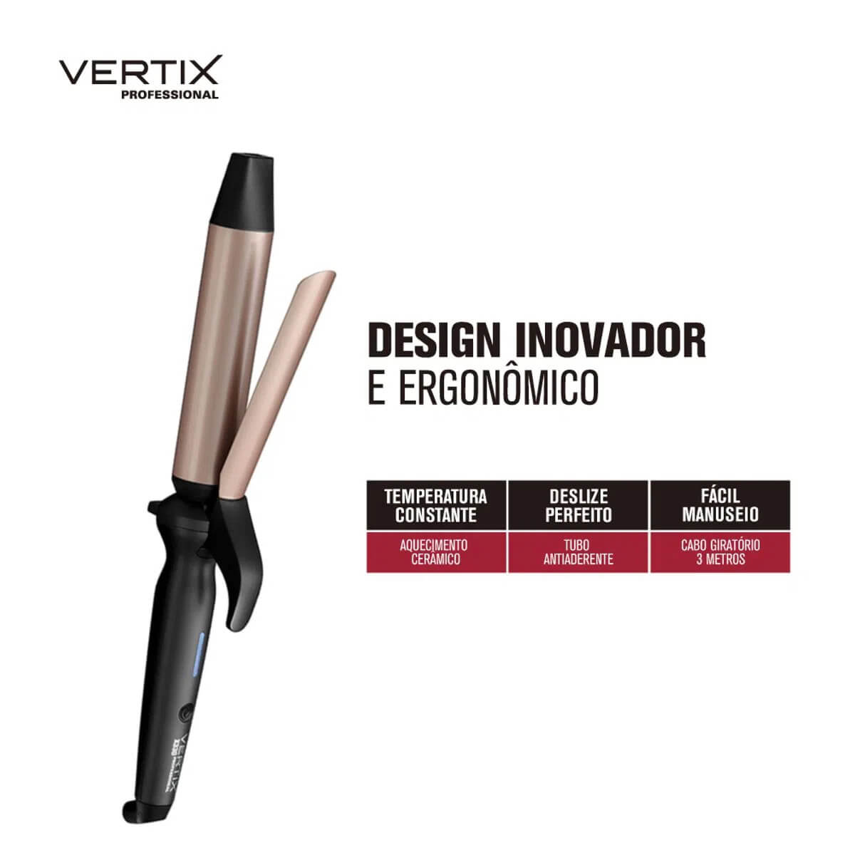 Modelador de Cachos Vertix Profissional X330 32mm Bivolt – Cachos Largos e Naturais