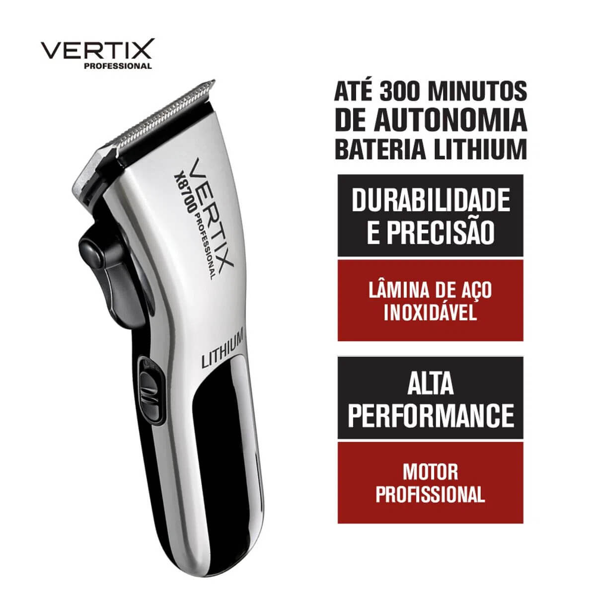 Máquina de Corte Profissional Bateria Lithium X8700 Vertix