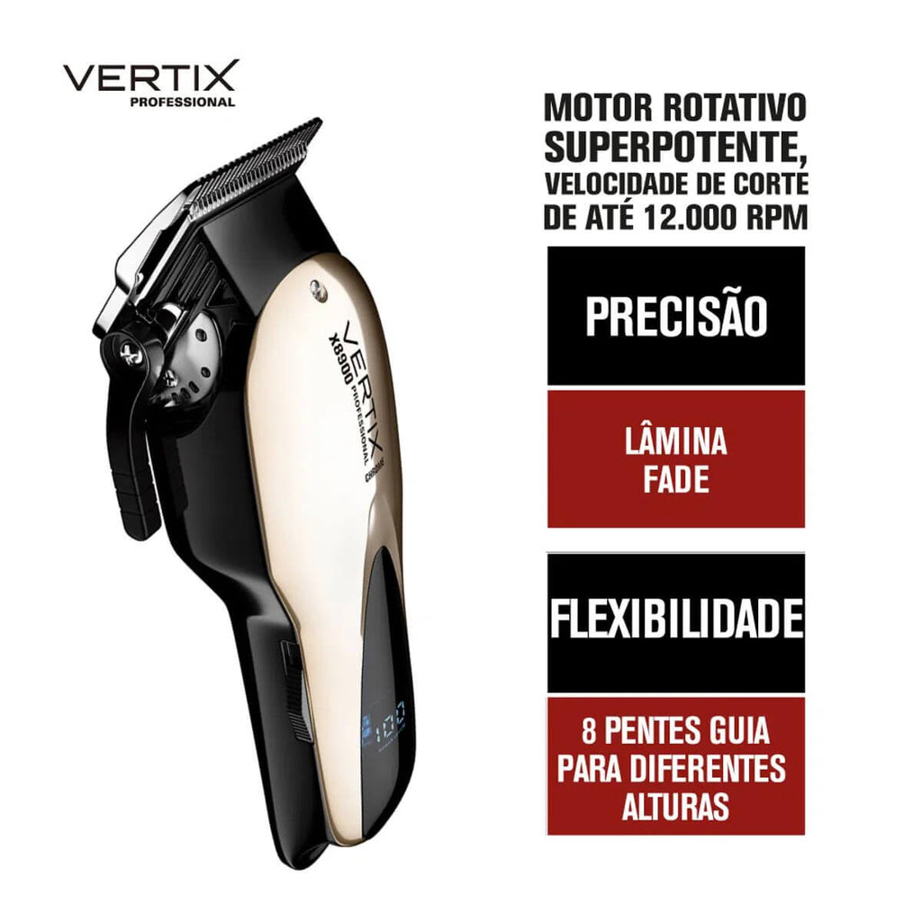 Máquina de Corte Vertix X8900 Lithium – 12.000 RPM Bivolt com 8 Pentes