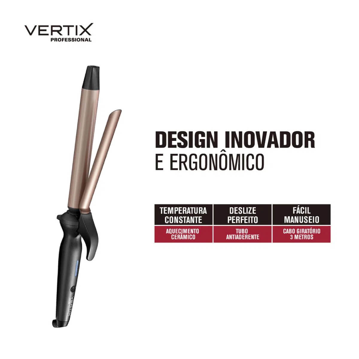 Modelador de Cachos Vertix Profissional X330 25mm Bivolt – Tubo Longo 170mm