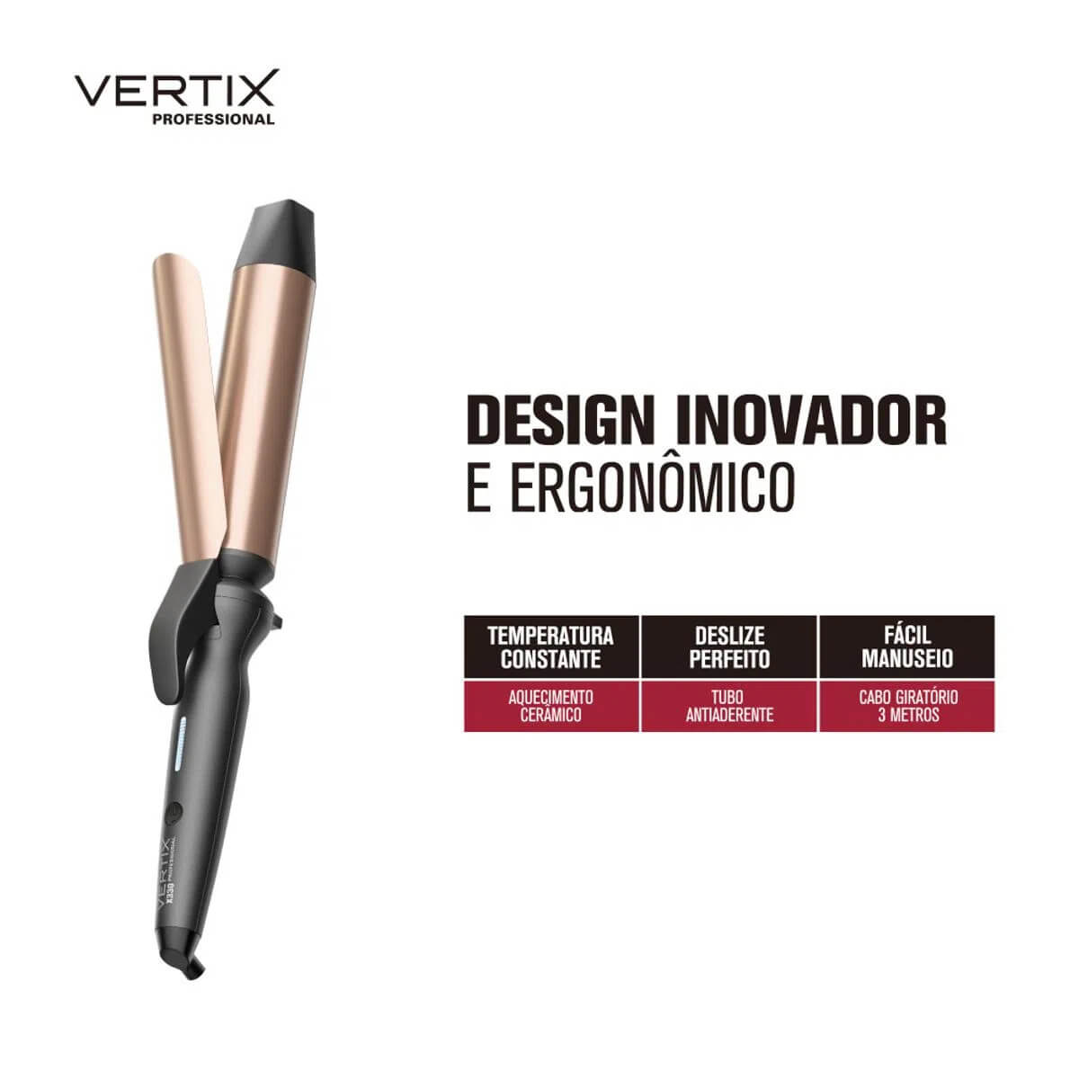 Modelador de Cachos Vertix Profissional X330 38mm Bivolt – Ondas Largas e Volume