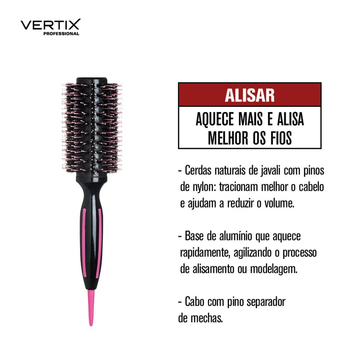 Escova Pink Pro Porcupine 33 Ref 1647 Vertix