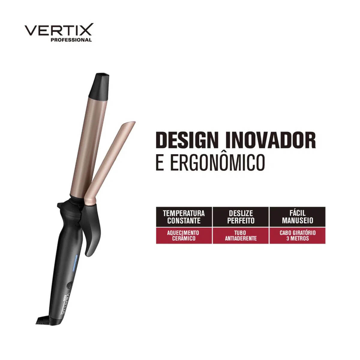 Modelador de Cachos Vertix Profissional X330 25mm Bivolt – Cachos Definidos 130mm