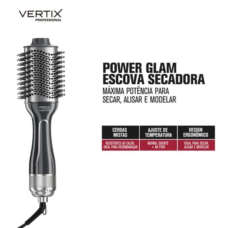 Escova Secadora Power Glam 1300W Bivolt Vertix