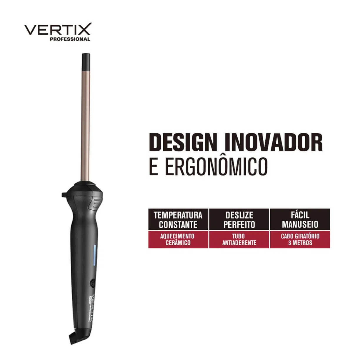 Modelador de Cachos Profissional X330 10mm X 130mm Vertix