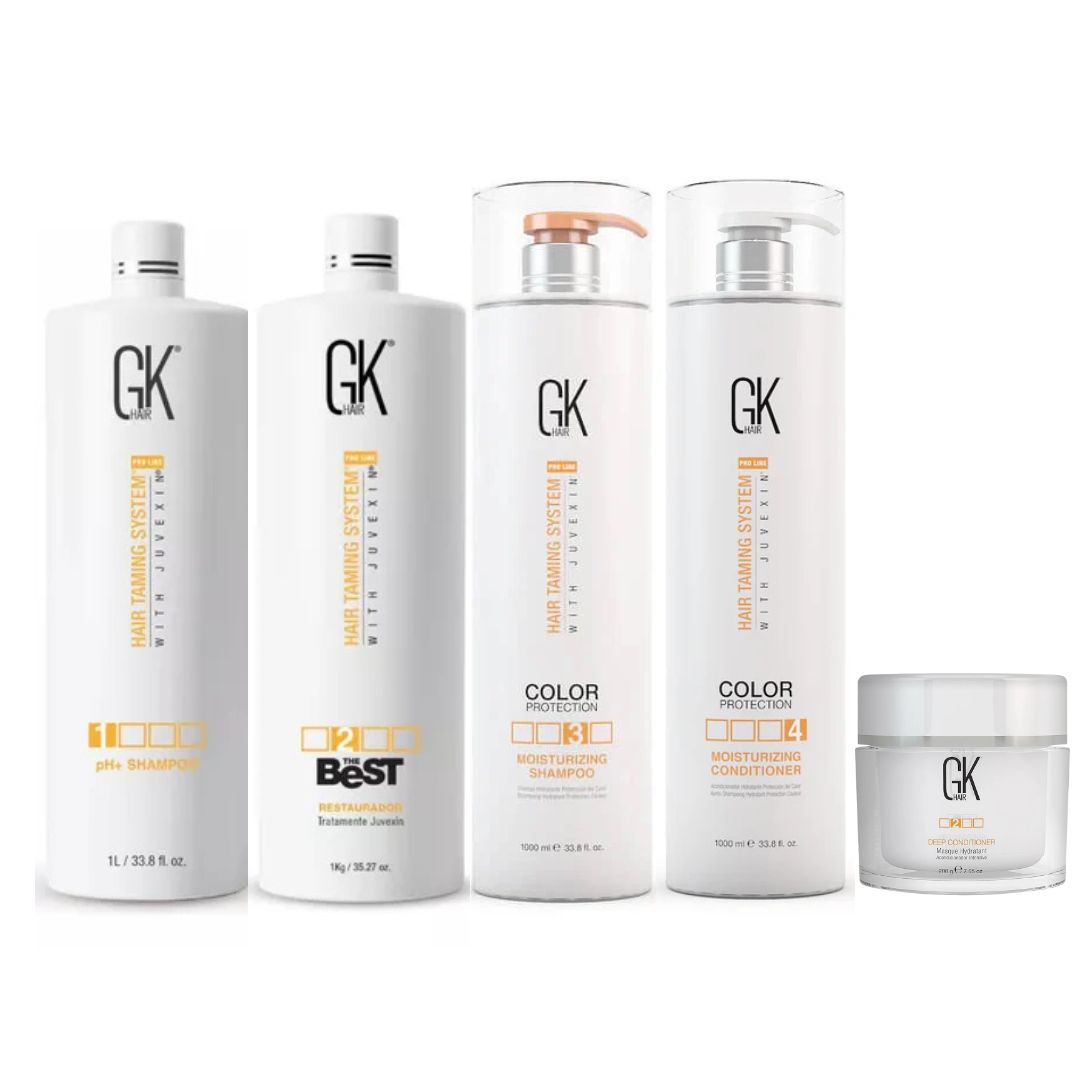 Kit Profissional GK Hair The Best Keratin - Sistema de Alisamento e Cuidado Completo