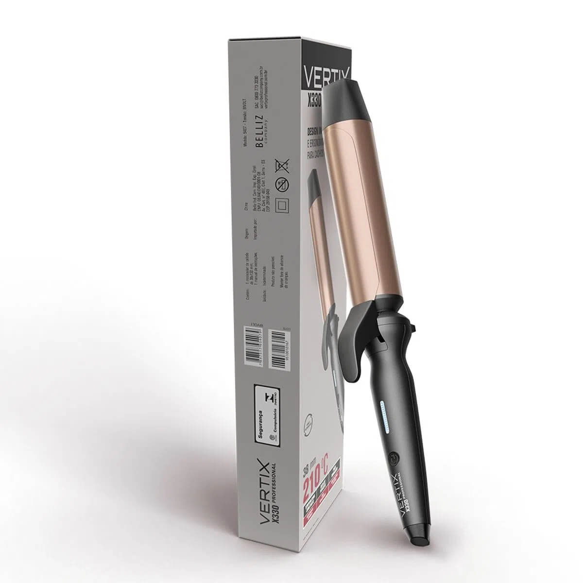 Modelador de Cachos Vertix Profissional X330 38mm Bivolt – Ondas Largas e Volume