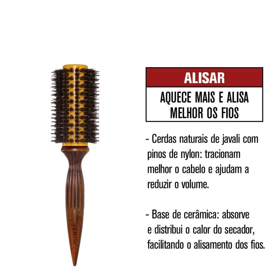 Escova Cabelo Ceramic Vintage 33 Ref 1450 Vertix