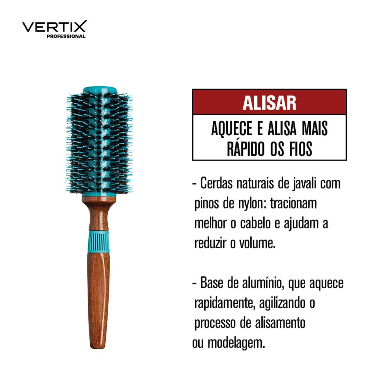 Escova Pro Liss Aluminum 33 Ref 1644 Vertix