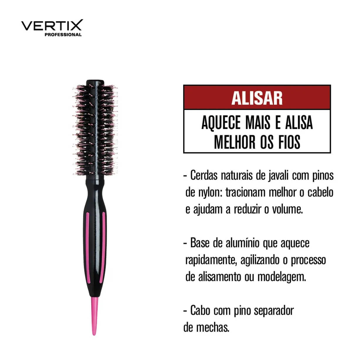 Escova Pink Pro Porcupine 19 Ref 1645 Vertix