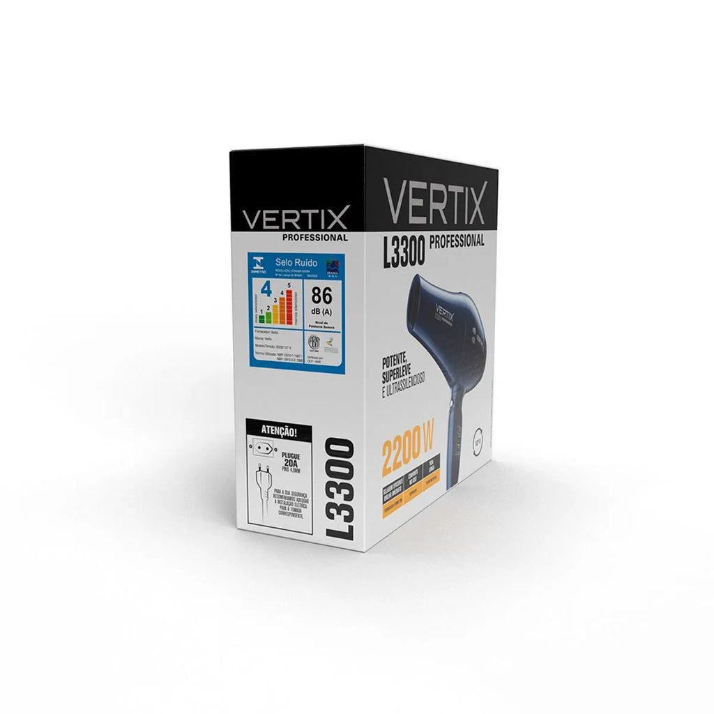 Secador de Cabelo Vertix L3300 Atomic Ion Profissional 2200W 127V – Leve e Silencioso